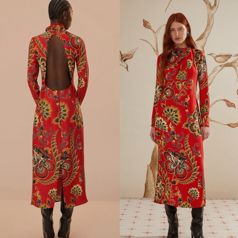 Farm Rio red cutout maxi